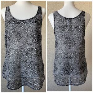 Old Navy sheer black patterned tank - small